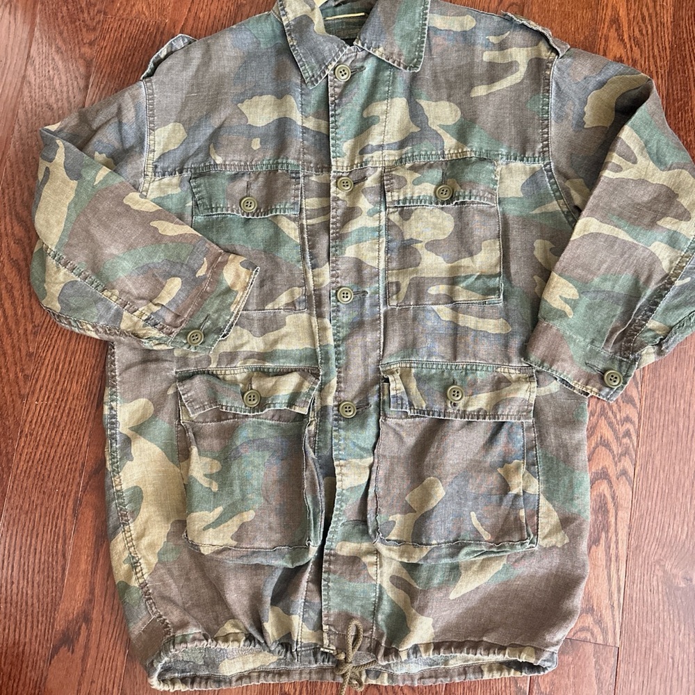 Saint Laurent women’s extra small camouflage four pocket jacket